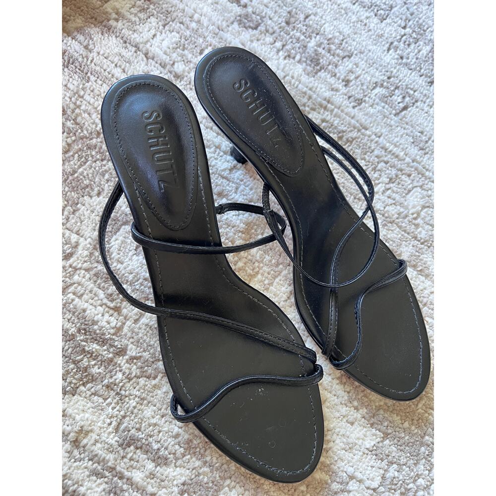 New Schutz Evenise Strappy Kitten-Heel Leather Sandals US7.5 - Picture 2 of 5
